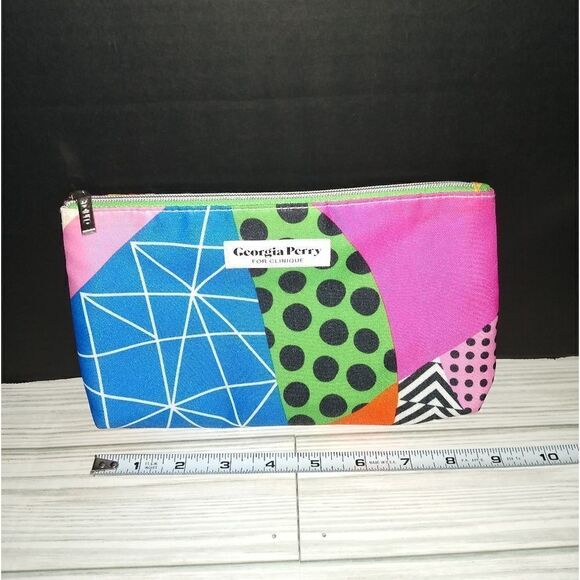 Georgia Perry for Clinique Cosmetic Makeup Bag Zipper Pouch 9 x 6 inch - Picture 2 of 8